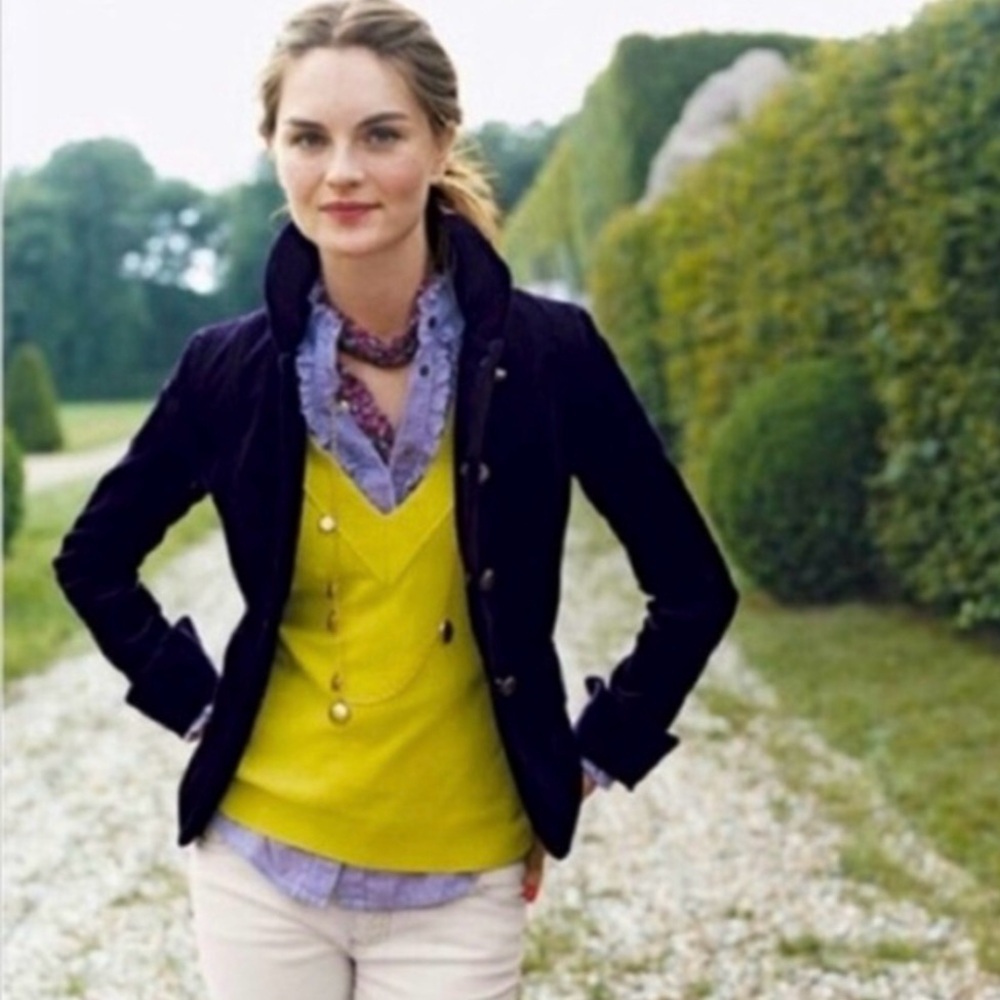 J. Crew Velvet Bella Black Blazer Size 4